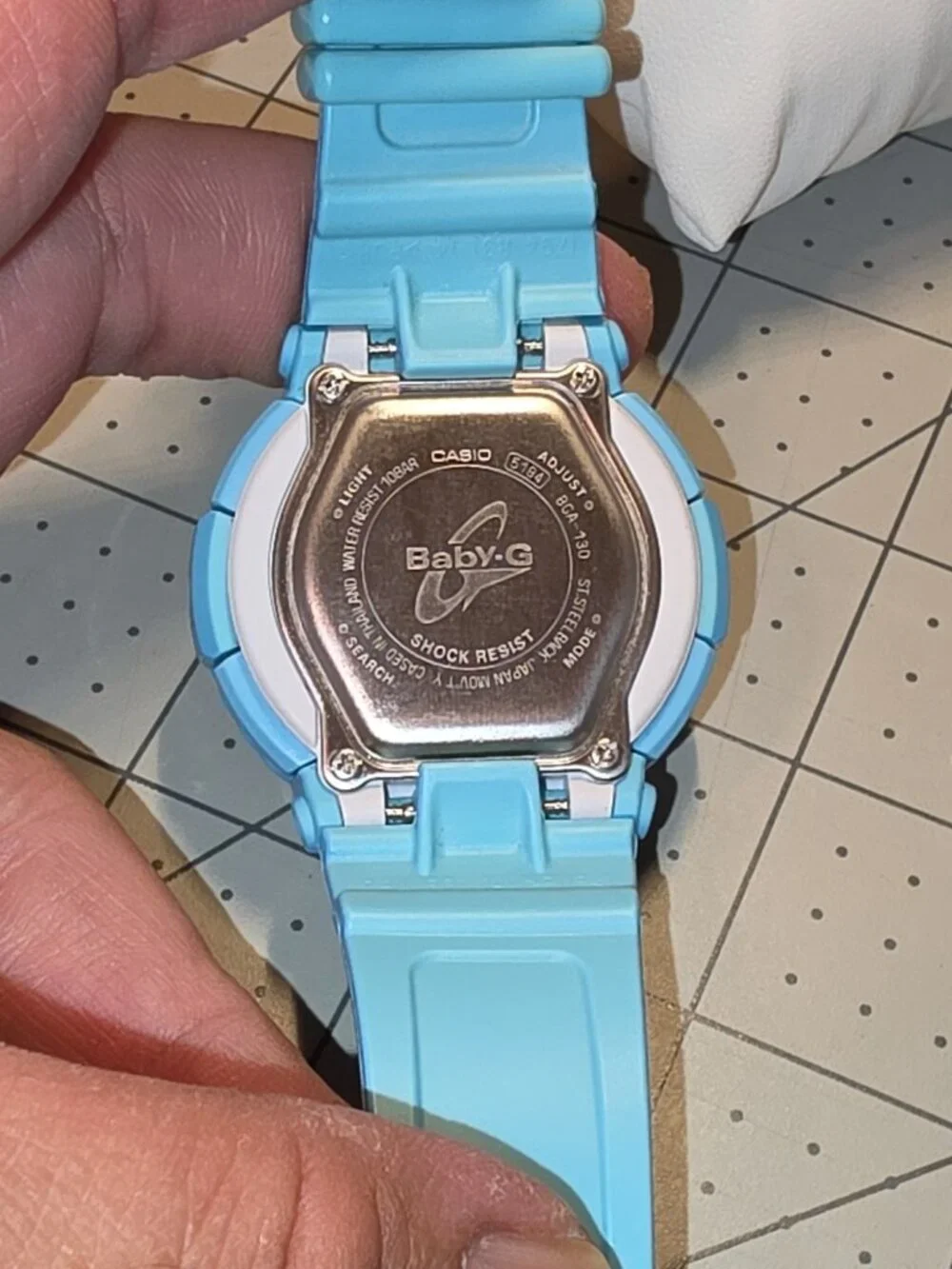 Casio Baby-G BGA-130-2B Light Blue Neon Dial Watch - Pre-Owned